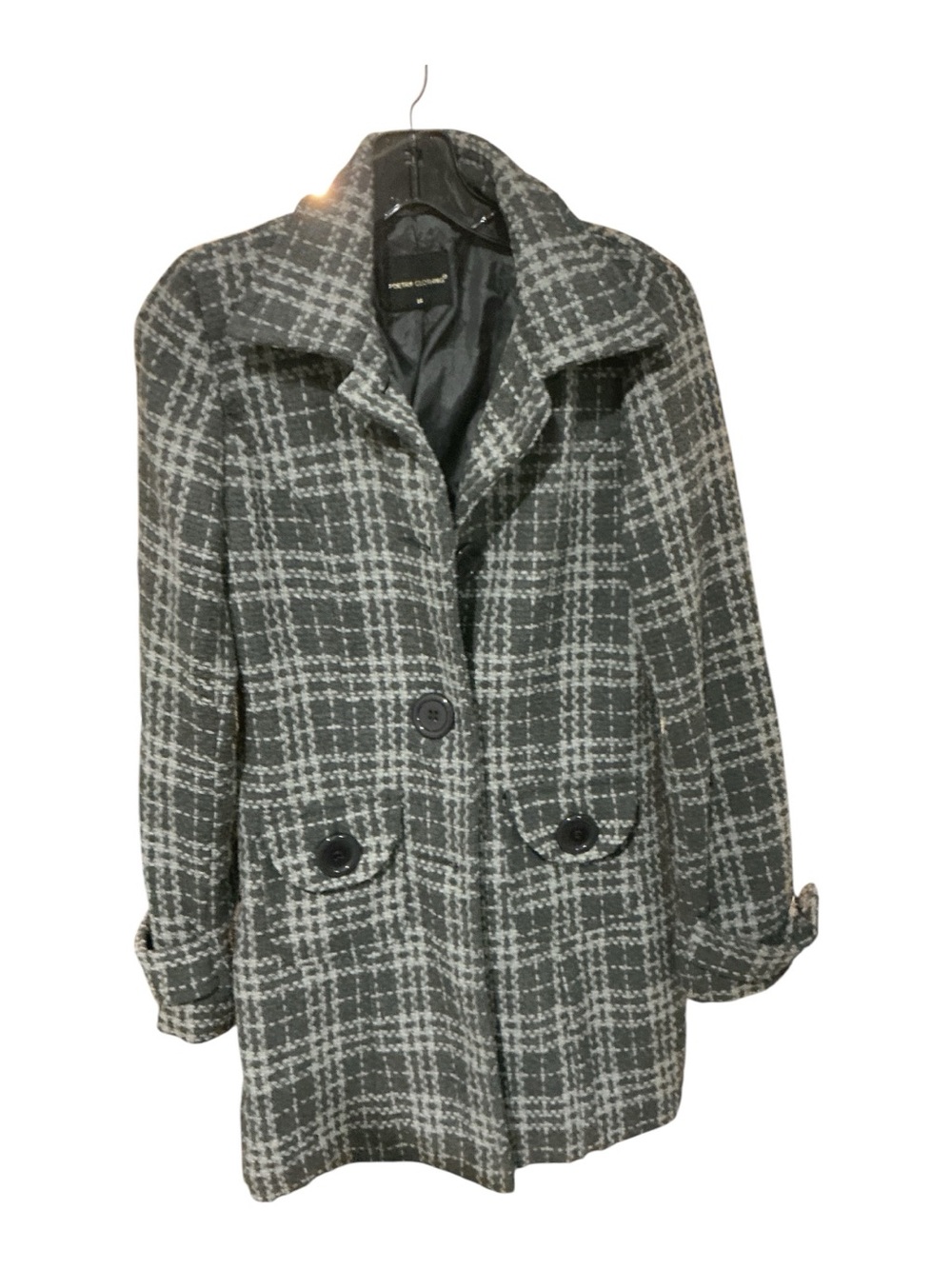 Poetry Gray Plaid Pea Coat
